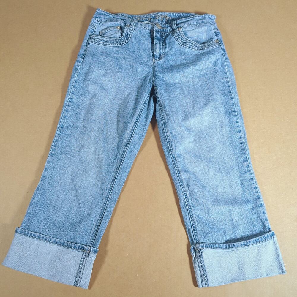 Tommy Hilfiger 2007 Light Wash Cuffed Capri Jeans Size 10